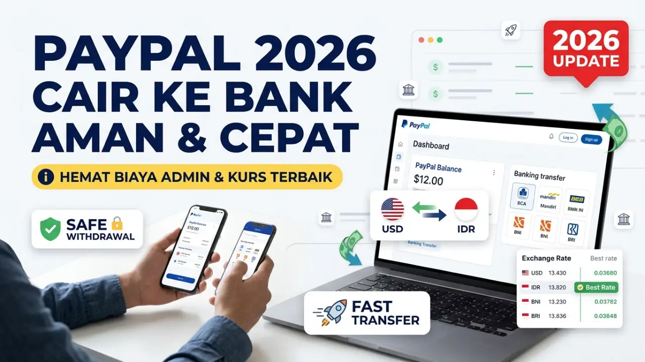 Cara Cairkan Saldo PayPal ke Rekening Bank Indonesia (Bebas Potongan & Cair 5 Menit)