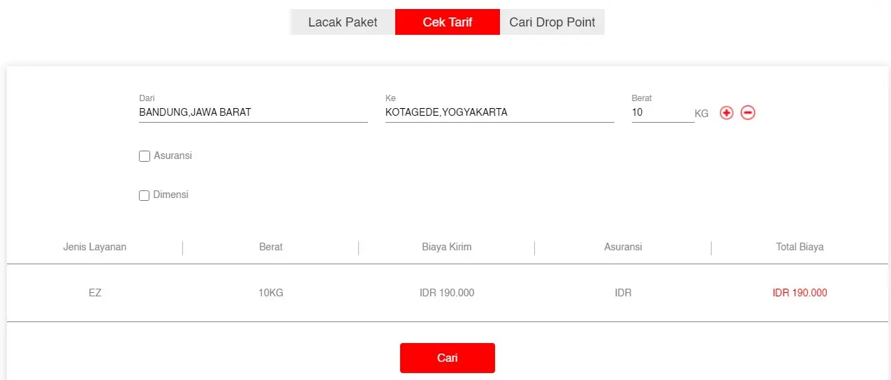 Cek Ongkir Jt