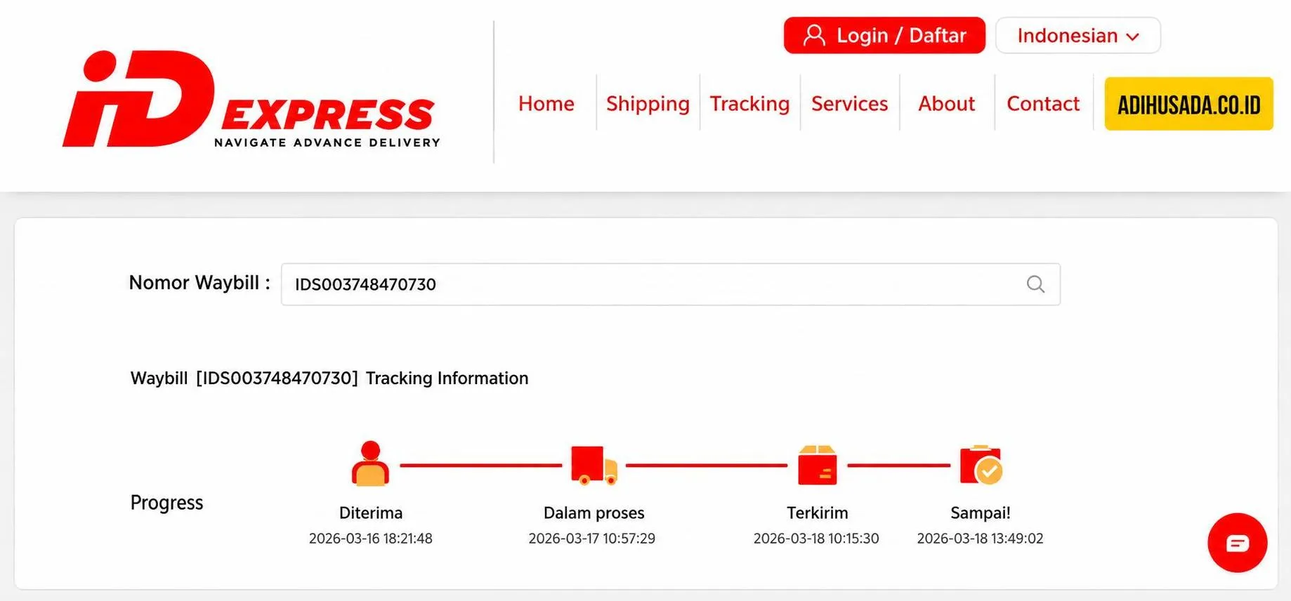 Cara Cek Resi ID Express